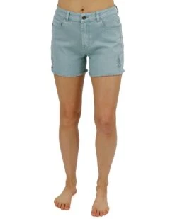 Casual Colored Aqua Denim Shorts -Active Aura Shop CasualColoredDenimShorts Aqua 1