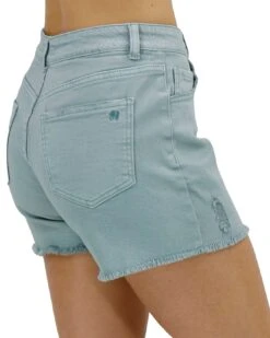 Casual Colored Aqua Denim Shorts -Active Aura Shop CasualColoredDenimShorts Aqua 3