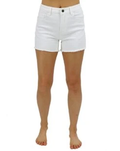 Casual Colored White Denim Shorts -Active Aura Shop CasualColoredDenimShorts White 1