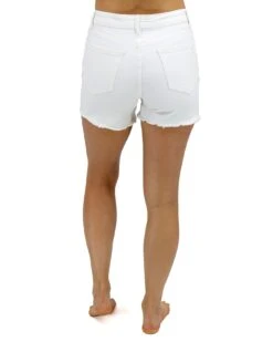 Casual Colored White Denim Shorts -Active Aura Shop CasualColoredDenimShorts White 2