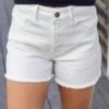 Casual Colored White Denim Shorts -Active Aura Shop CasualColoredDenimShorts White 3