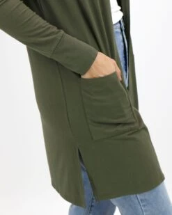 Olive Casual Day Modal Cardigan -Active Aura Shop CasualDayModalCardigan Olive 3
