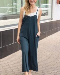 Casual Everyday Jumpsuit In Deep Sea