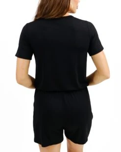 Casual Day Black Modal Romper 17 Casual Day Black Modal Romper -Active Aura Shop CasualMayModalRomper Black 2
