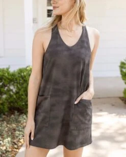 Casual Two-Piece Tonal Print Athleisure Dress