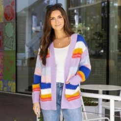 Multi Color Block Cardigan -Active Aura Shop ColorblockChunkyCardigan Multi 9
