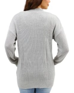 Oversized Comfy Knit Light Grey Cardigan -Active Aura Shop ComfyKnitCardigan LightGrey 4