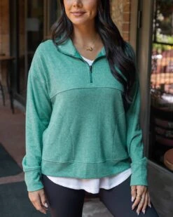 Cool Day Glade Green Quarter Zip Pullover