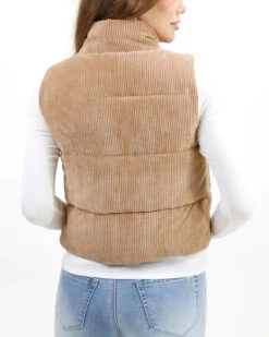 Corduroy Camel Puffer Vest - FINAL SALE -Active Aura Shop CorduroyPufferVest Camel 5
