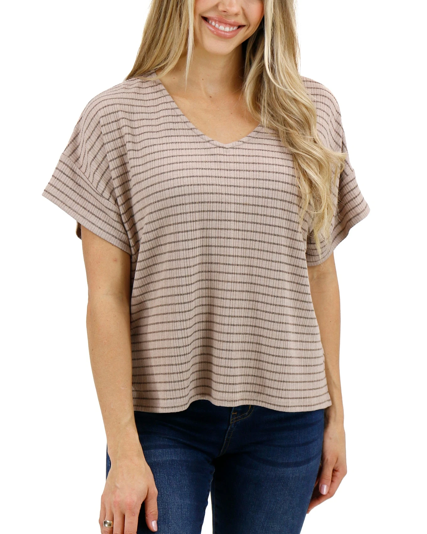 Coziest Tan And Black Stripe Dolman Lounge Top 9 Coziest Tan And Black Stripe Dolman Lounge Top - Image 8