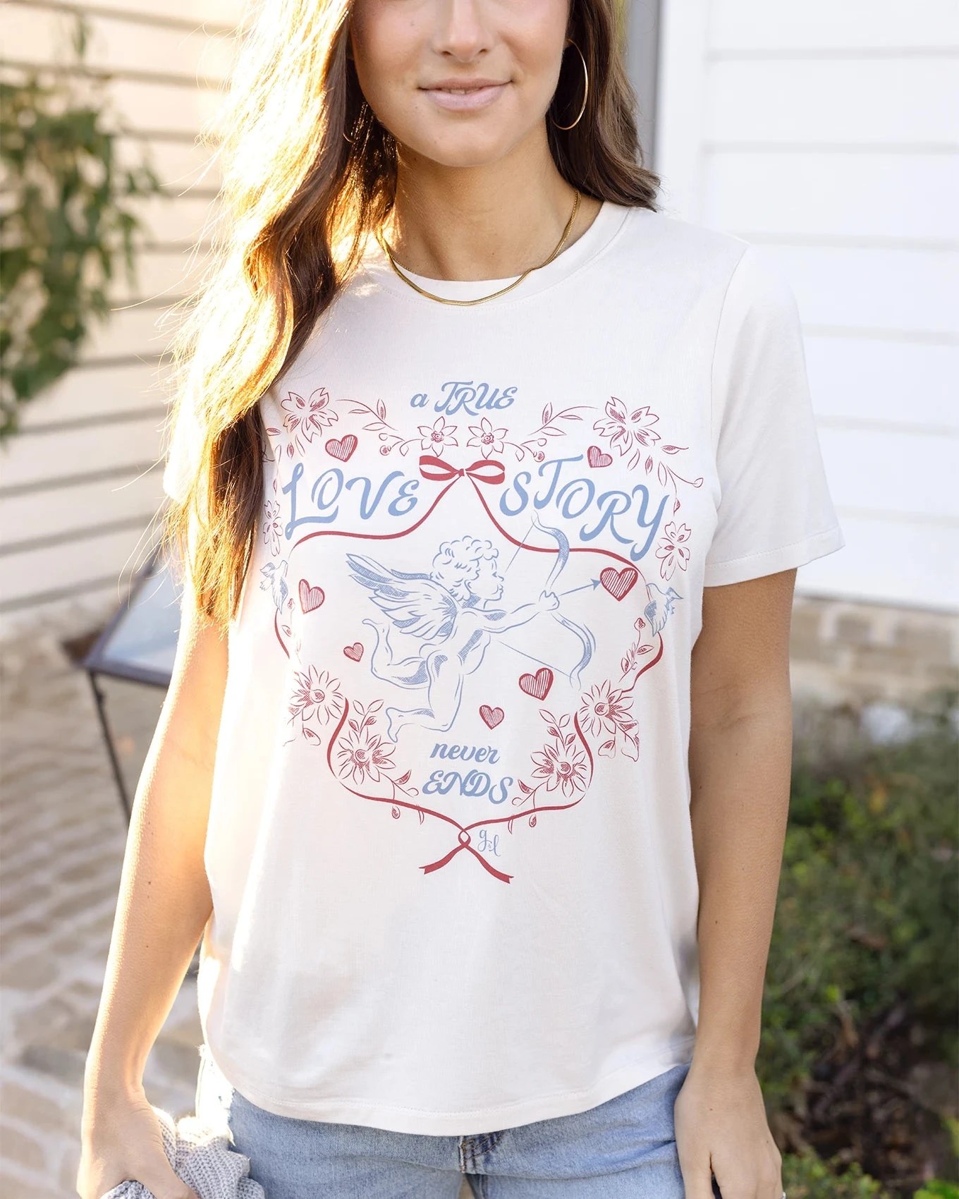 Crew Neck Graphic Tee - True Love 3 Crew Neck Graphic Tee - True Love