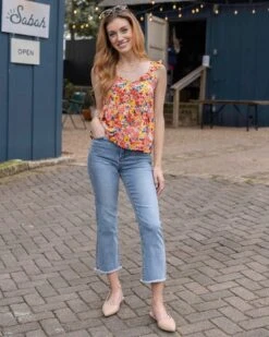 Crop Flare Denim In Medium Standard Wash -Active Aura Shop CropFlareJeggings 6