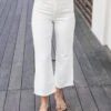 Cropped White Wide Leg Denim - FINAL SALE 2 Cropped White Wide Leg Denim - FINAL SALE -Active Aura Shop CroppedWideLegDenim White 3