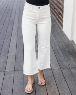 Cropped White Wide Leg Denim - FINAL SALE