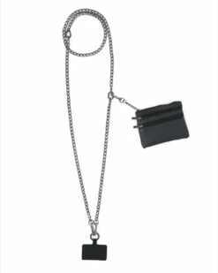 Chrome Black Crossbody Cell Phone Chain W/ Wallet -Active Aura Shop CrossBodyCellPhoneChainWithWallet 14