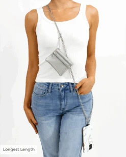 Silver Crossbody Cell Phone Chain W/ Wallet 13 Silver Crossbody Cell Phone Chain W/ Wallet -Active Aura Shop CrossBodyCellPhoneChainWithWallet 1 1