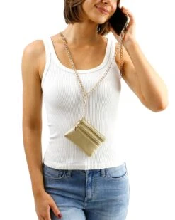 Gold Crossbody Cell Phone Chain W/ Wallet -Active Aura Shop CrossBodyCellPhoneChainWithWallet 44