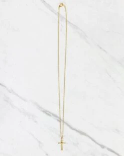 Cross Necklace In Gold -Active Aura Shop CrossNecklace Gold 1