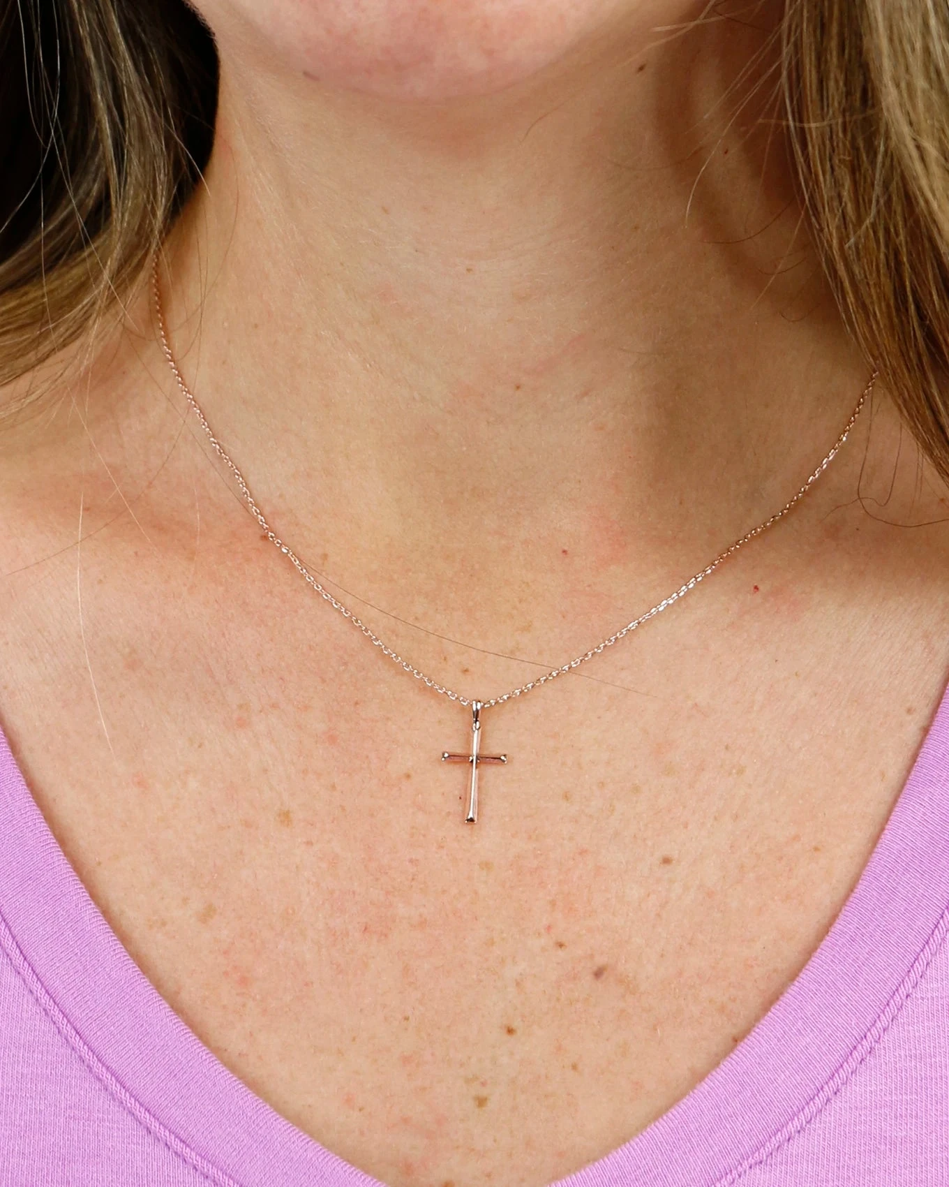 Cross Necklace In Rose Gold 3 Cross Necklace In Rose Gold