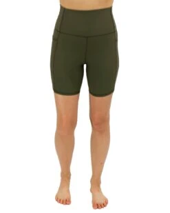Olive 7" Daily Pocket Biker Shorts -Active Aura Shop DailyPocketShorts 7in Olive 1