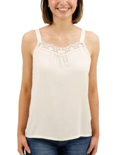 Dobby Dot Vintage Cream Lace Trim Cami - FINAL SALE -Active Aura Shop DobbyDotLaceTrimCami VintageCream 6 6c9431f4 a8ee 4702 aea1 bc6b99ada12e