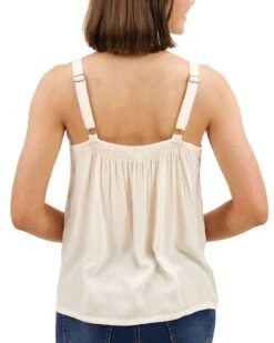 Dobby Dot Vintage Cream Lace Trim Cami - FINAL SALE -Active Aura Shop DobbyDotLaceTrimCami VintageCream 8 e03c0ac4 10e4 475d b3be dea435b16635