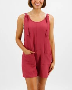 Easy Breezy Hibiscus Romper -Active Aura Shop EASYBREEZYROMPER HIBISCUS 1