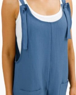 Easy Breezy Dusty Blue Romper -Active Aura Shop EASY BREEZY ROMPER DUSTY BLUE 3