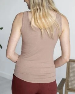 Essential Ribbed Nude Fitted Tank Top -Active Aura Shop EssentailRibbed FittedTank Nude 5 7ecf3ab1 c2ce 432b 8e15 cc533f4894b0