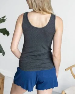 Essential Ribbed Charcoal Fitted Tank Top -Active Aura Shop EssentialRibbed FittedTank Charcoal 4 ea87758c 01be 4fc2 af63 d04c72d00b4a