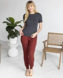 Essential Ribbed Rust Jogger Pants -Active Aura Shop EssentialRibbed JoggerPants Rust 10 e48260c8 4680 48d7 b1ec fe45f2af19e1