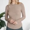 Essential Ribbed Nude Long Sleeve Tee