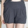 Essential Ribbed Charcoal Lounge Sleep Shorts -Active Aura Shop EssentialRibbed LoungeSleepShorts Charcoal 6 1