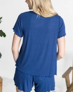 Essential Ribbed Classic Blue Relaxed Fit Tee -Active Aura Shop EssentialRibbed RelaxedFitTee ClassicBlue 7 9cbdba5b 0145 499f 82dd a1a9f75b47a2