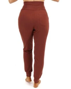 Essential Ribbed Rust Jogger Pants -Active Aura Shop EssentialRibbedJoggerPants Rust 1 1