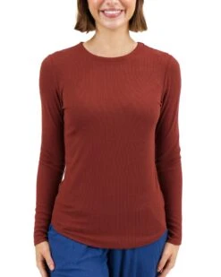 Essential Ribbed Rust Long Sleeve Tee -Active Aura Shop EssentialRibbedLongSleeveTee Rust 1 4fca26e9 3021 471d 9ff4 0627ceb98540