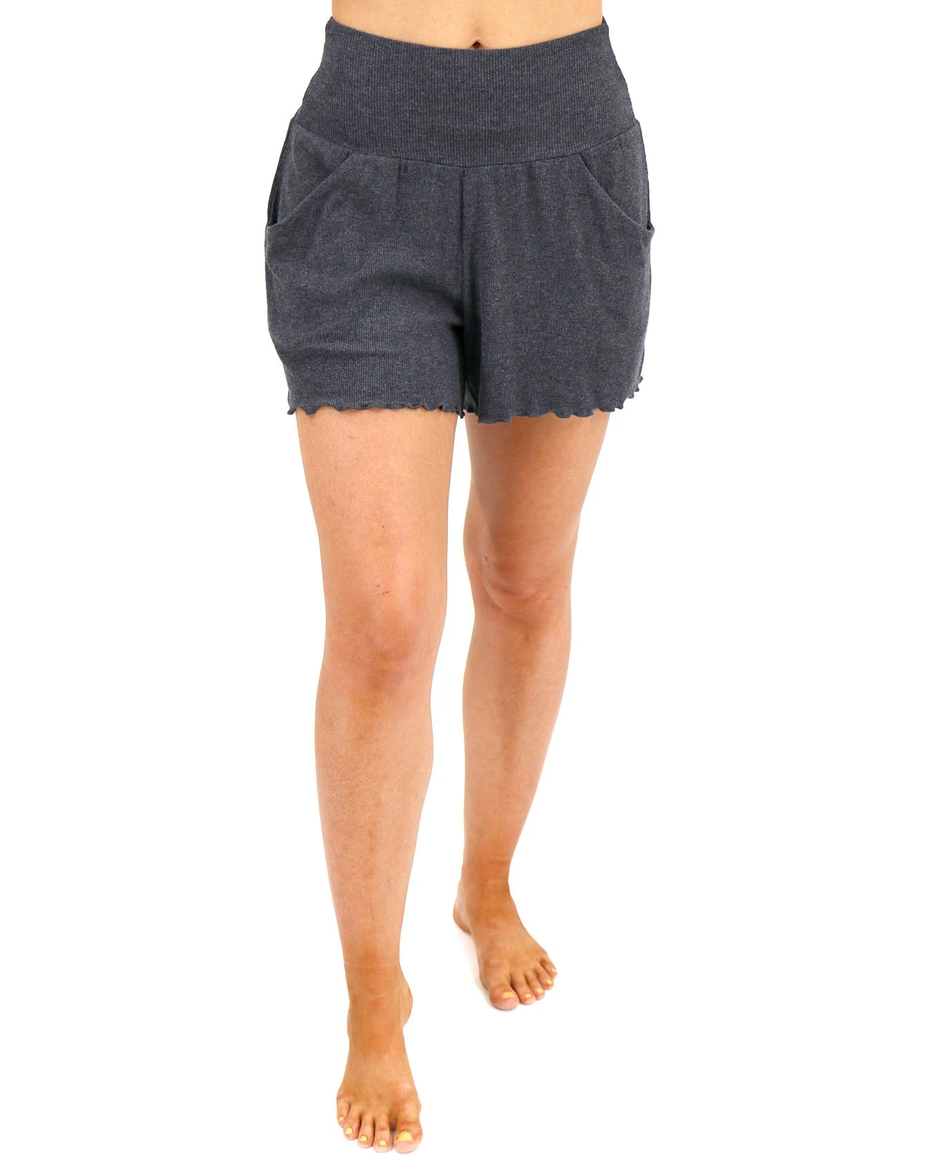 Essential Ribbed Charcoal Lounge Sleep Shorts 9 Essential Ribbed Charcoal Lounge Sleep Shorts - Image 7