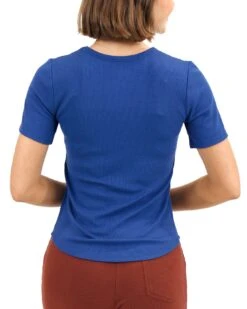 Essential Ribbed Classic Blue Short Sleeve Fitted Tee -Active Aura Shop EssentialRibbedShortSleeveFittedTee ClassicBlue 2 e5fcd8d8 c7e6 472c a969 0ff8390c3635