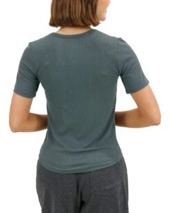 Essential Ribbed Forest Short Sleeve Fitted Tee -Active Aura Shop EssentialRibbedShortSleeveFittedTee Forest 2 74580f0b 796d 482b 8aa5 a2f3f091bcd2