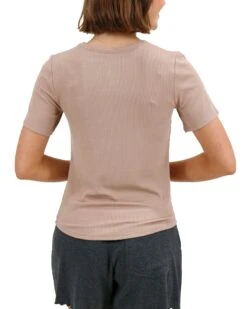Essential Ribbed Nude Short Sleeve Fitted Tee -Active Aura Shop EssentialRibbedShortSleeveFittedTee Nude 2 eb7db719 eb9c 4bd5 9ecf 1207d6515cfc