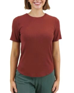 Essential Ribbed Rust Short Sleeve Fitted Tee -Active Aura Shop EssentialRibbedShortSleeveFittedTee Rust 1 7988539c c92c 4477 84a5 5586cc65c5c1