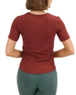Essential Ribbed Rust Short Sleeve Fitted Tee -Active Aura Shop EssentialRibbedShortSleeveFittedTee Rust 2 5dc28ed3 fbf9 45ff 94d7 9dcb07738a6e
