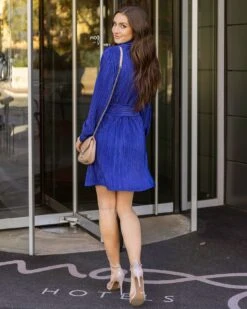 Eve Belted Royal Plisse Dress 17 Eve Belted Royal Plisse Dress -Active Aura Shop EvePlisseBeltedButtonDownDress Royal 11