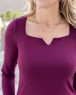 Ever Soft Fuchsia Square Neck Top - FINAL SALE -Active Aura Shop EverSoftSquareNeckTop Fushia 6
