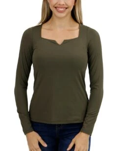Ever Soft Square Neck Top - Olive - FINAL SALE -Active Aura Shop EversoftSquareNeckTop Olive 2