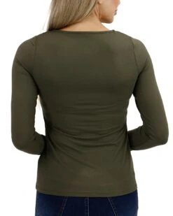 Ever Soft Square Neck Top - Olive - FINAL SALE -Active Aura Shop EversoftSquareNeckTop Olive 3
