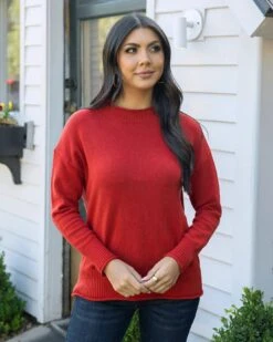 Everyday Autumn Red Mock Neck Sweater -Active Aura Shop EverydayCrewneckSweater Ember 7 eabab6ce d125 40cc 9c6d 798480f3fab5
