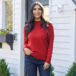 Everyday Autumn Red Mock Neck Sweater -Active Aura Shop EverydayCrewneckSweater Ember ad