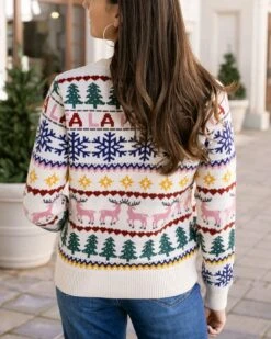 Fa La La Christmas Intarsia Sweater 15 Fa La La Christmas Intarsia Sweater -Active Aura Shop FALALAIntarsiaSweater 17