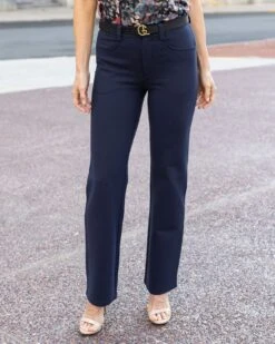 Fab Fit Navy Work Pant - Straight Leg - FINAL SALE -Active Aura Shop FabFitWorkPant StraightLeg Navy 5